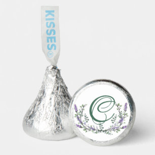 Monogram C Lavender Eucalyptus watercolor painting Hershey®'s Kisses®