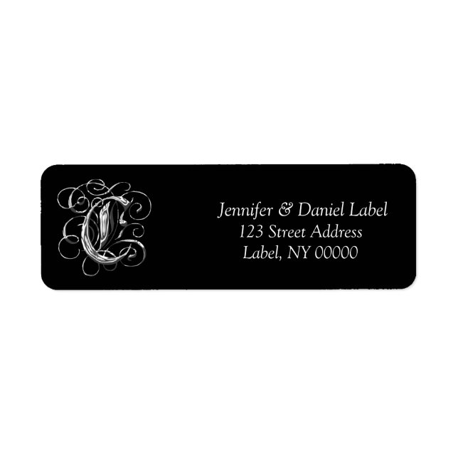 Monogram C Printable Address Label (Front)
