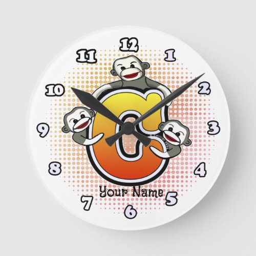 Monogram C Sock Monkey clock