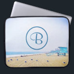 Monogram California Beach Lifeguard Booth Photo Laptop Sleeve<br><div class="desc">Relax, breathe, and explore the solitude of an empty California beach with this stunning, pastel-colored photography custom monogram neoprene laptop sleeve. This laptop sleeve comes in three sizes: 15", 13", and 10”. Makes a great gift for someone special! Just type in the monogram letter of your choice and you can...</div>