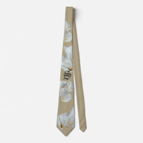 Monogram Calla Lillies Neck Tie