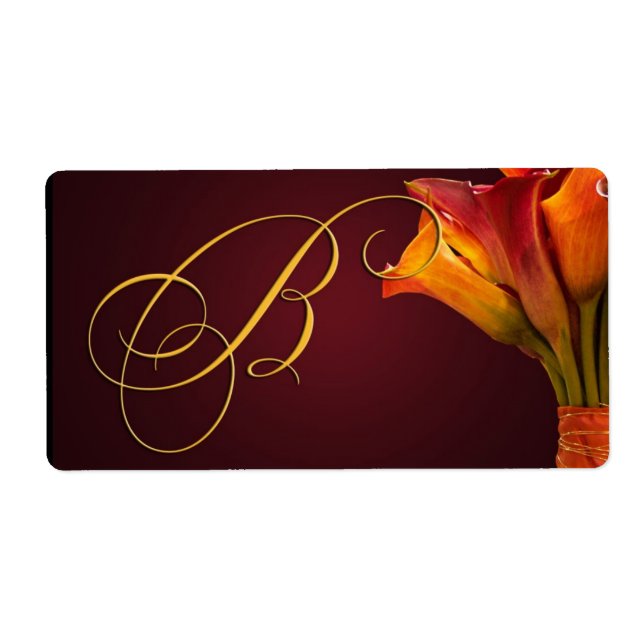 Monogram Calla lily Wedding Stickers (Front)