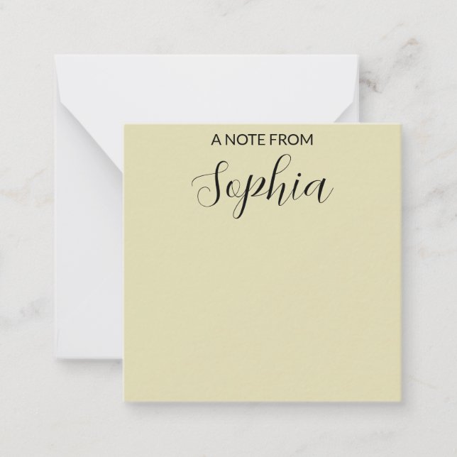 Monogram Calligraphy Blush Note Card (Front)