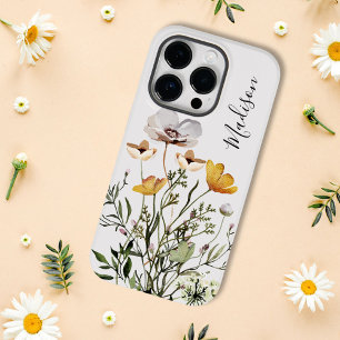 Monogram Calligraphy Dried Wildflower Bouquet Case-Mate iPhone 14 Pro Case