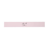 Monogram Calligraphy Flower Ornament Pink Invitation Belly Band (Flat)