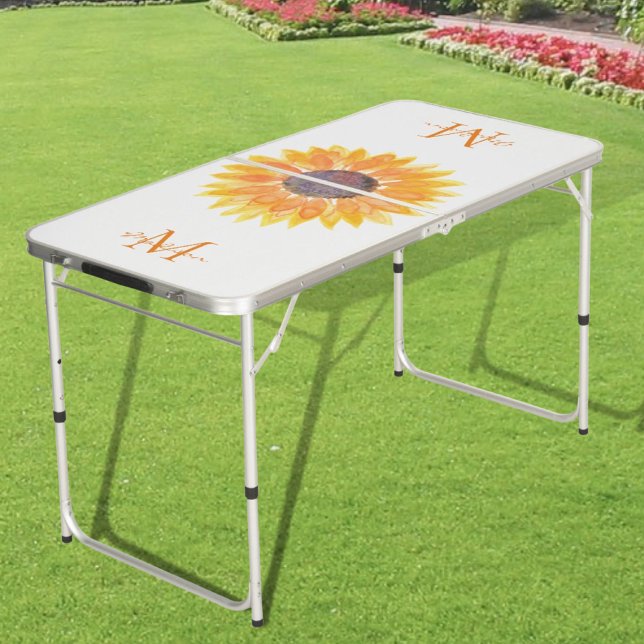 Monogram Calligraphy Script Name Beer Pong Table (Creator Uploaded)