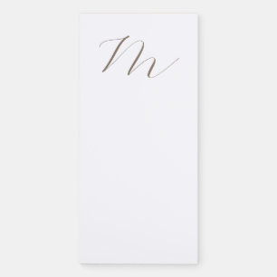 Monogram Calligraphy Unique Plain Modern Magnetic Notepad