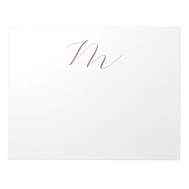 Monogram Calligraphy Unique Plain Modern Notepad (Front)