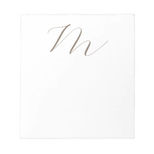 Monogram Calligraphy Unique Plain Modern Notepad
