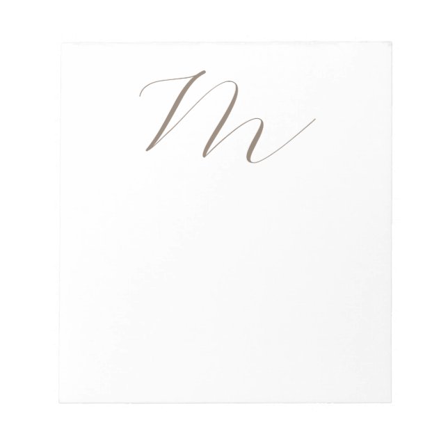 Monogram Calligraphy Unique Plain Modern Notepad (Front)