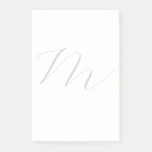 Monogram Calligraphy Unique Plain Modern Post-it Notes