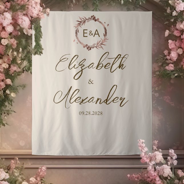 Monogram Calligraphy Wedding Backdrop (Creator Uploaded)