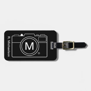 Monogram Camera Luggage Tag - Black & White