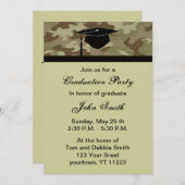 Monogram Camouflage Graduation Party Invitation (Front/Back)