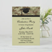 Monogram Camouflage Graduation Party Invitation (Standing Front)