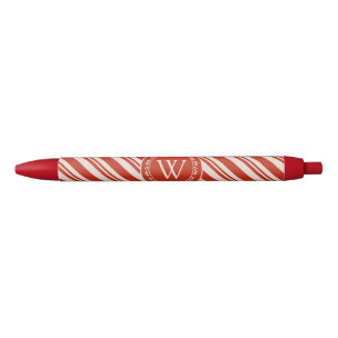 Monogram Candy Cane Stripe Pen