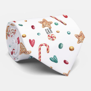 Monogram Candy & Cookies Holiday Neck Tie