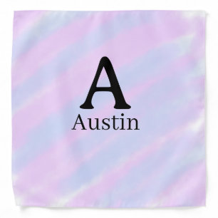 Monogram capital masculine add name purple pastel bandana