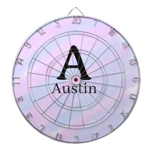 Monogram capital masculine add name purple pastel dart board