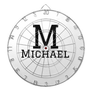 Monogram capital masculine add name simple classic dart board