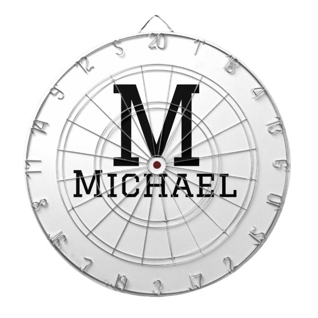 Monogram capital masculine add name simple classic dart board (Front)