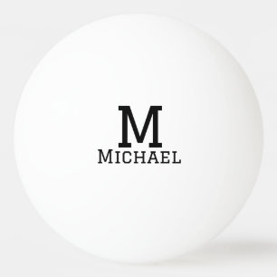 Monogram capital masculine add name simple classic ping pong ball