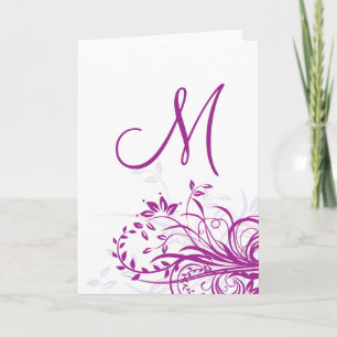 Monogram Cards- Purple Swirl Note Card