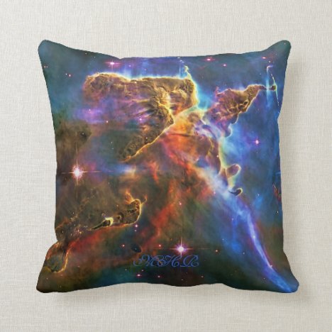 Monogram Carina Nebula Pillars of Creation Throw Pillow