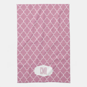 Monogram Cashmere Pink Quatrefoil Towel