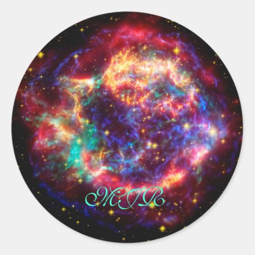 Monogram Cassiopeia Milky Ways Youngest Supernova Classic Round Sticker