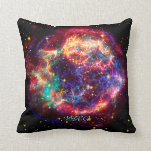 Monogram Cassiopeia, Milky Ways Youngest Supernova Throw Pillow