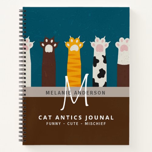 Monogram CAT Paws For Thought Journal Notebooks
