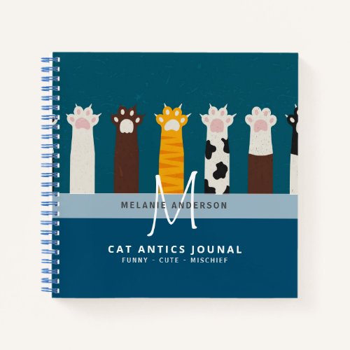 Monogram CAT Paws For Thought Journal Notebooks