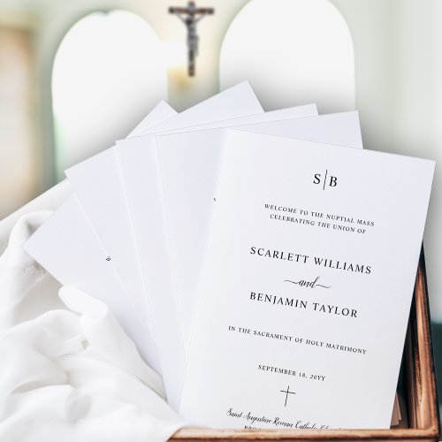 Monogram Catholic Wedding with Full Mass Program