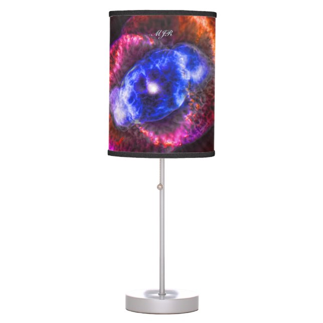 Monogram Cats Eye Nebula, Eye of God outer space Table Lamp (Front)