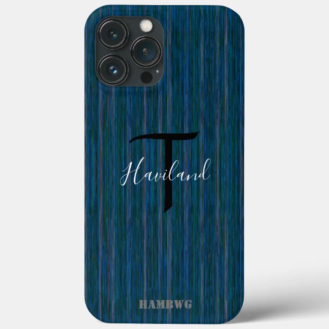 Monogram Cell Phone Case HAMbyWG - Teal (Back)