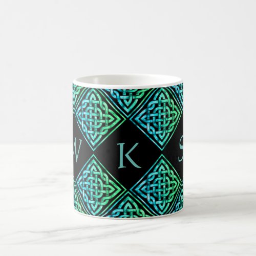 Monogram Celtic Blue Green 3 Letters Mug