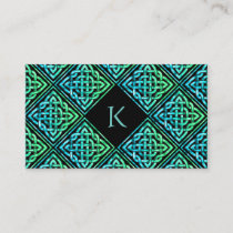 Monogram Celtic Blue Green Business Card