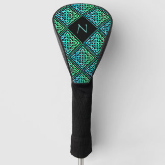 Monogram Celtic Knot Blue Green Golf Driver Cover