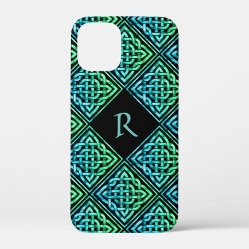 Monogram Celtic Knot Blue Green iPhone 12 Mini iPhone 12 Mini Case