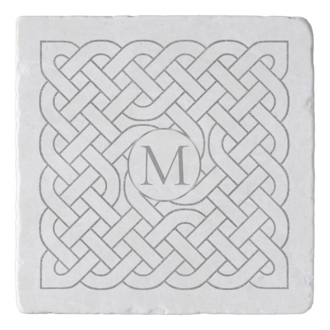 Monogram Celtic Knot Irish Scottish Trivet (Front)