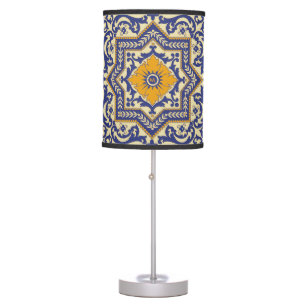 Monogram Ceramic Azulejo Style Blue Lamp