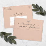Monogram Champagne Gold A7 5x7 Wedding Invitation Envelope<br><div class="desc">Monogram Champagne Gold A7 5x7 Wedding Invitation Envelopes (other sizes to choose from). This modern wedding envelope design has a simple solid background color, and initial letters. Shown in the new colorway. With a gorgeous signature handwriting script font with tails. To see more, search for Chic Paperie's 2022 wedding collections...</div>