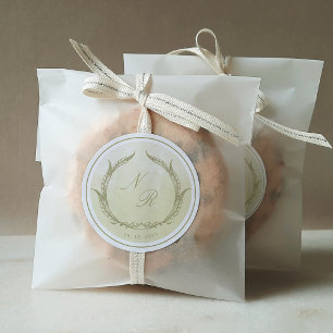 Monogram Champagne Watercolor Envelope Seal /Favor