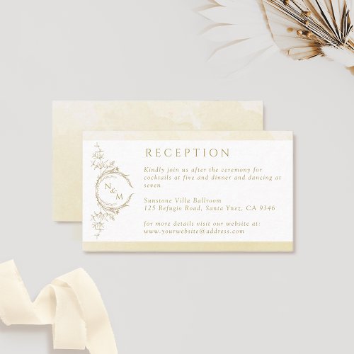 Monogram Champagne Watercolor Wedding Reception