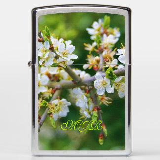Monogram (change) on Sun-Dappled Spring Hawthorn Zippo Lighter