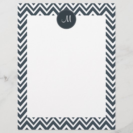 Monogram Charcoal and White Zigzag Pattern (Front)