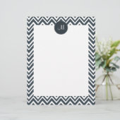 Monogram Charcoal and White Zigzag Pattern (Standing Front)