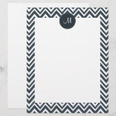 Monogram Charcoal and White Zigzag Pattern (Front/Back)