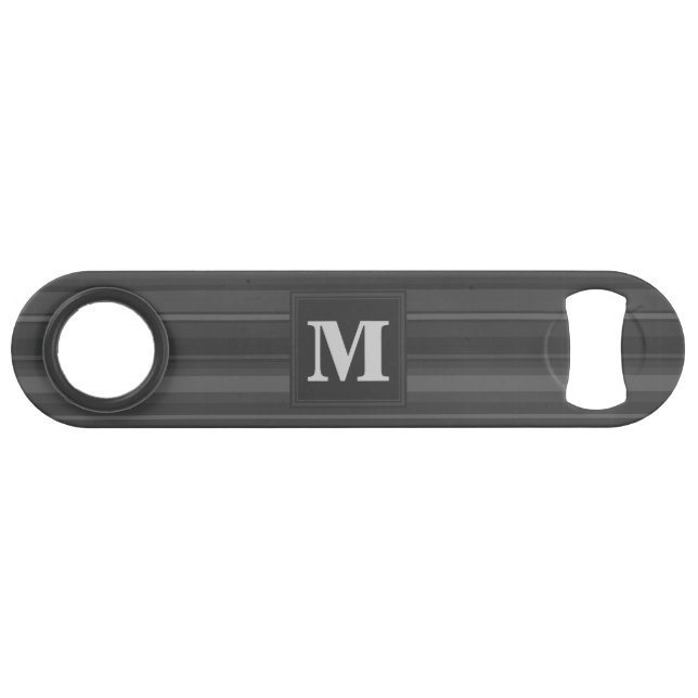 Monogram charcoal stripes bar key (Front (Horizontal))